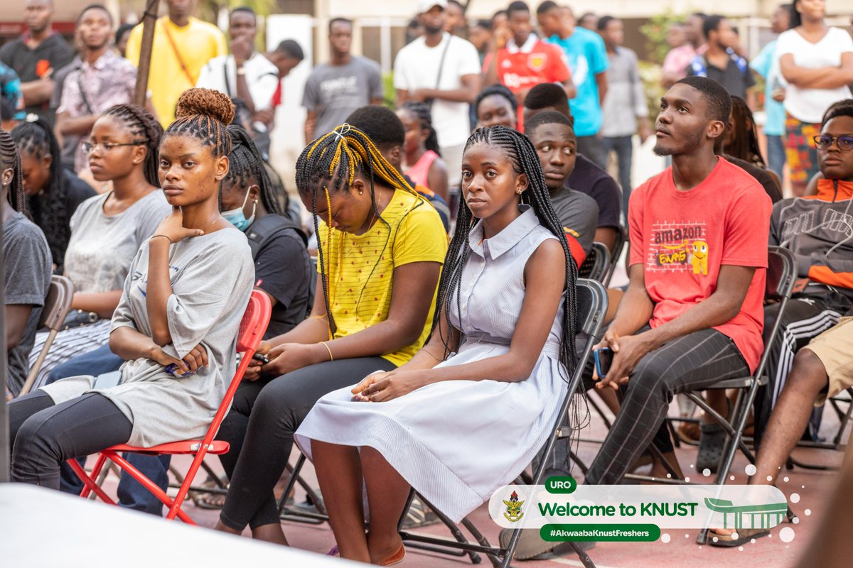 KNUSTGH's tweet photo. Independence Hall orientation for freshmen.
#AkwaabaKnustFreshers https://t.co/0mFUF9zd23