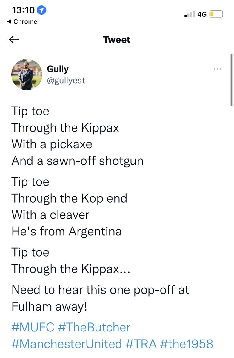 Jamesy1981's tweet photo. Best chant I’ve heard all weekend ❤️ https://t.co/JSbHydRrXq