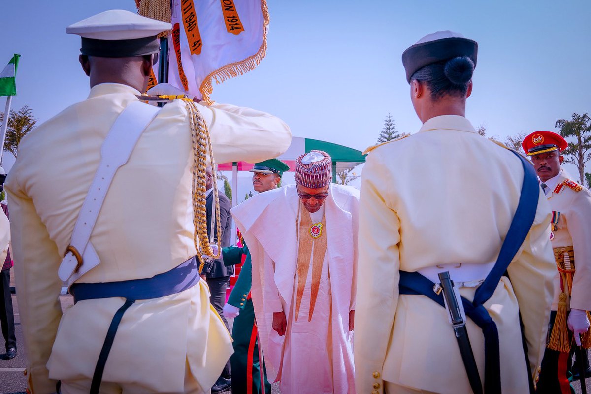 MBuhari's tweet photo. We will continue to honour and celebrate our Armed Forces as the pride of our country. Our faith in them remains unshaken. We salute their unparalleled patriotism, courage, loyalty &amp; commitment, in the face of the daunting challenges of defending Nigeria’s territorial integrity. https://t.co/8ZN180OJyc