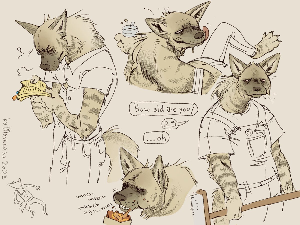 CBT_Party's tweet photo. Some random striped hyena boy sketches (just for a warm up and practice) https://t.co/Zfp6d4wEdZ
