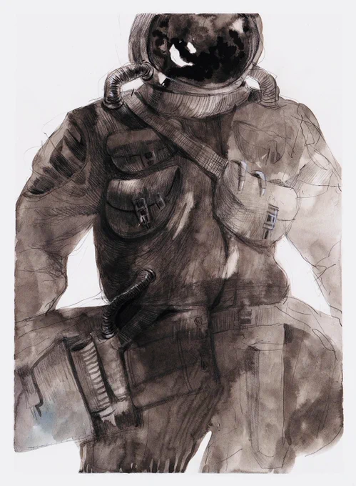 Wanted to show my illustrations for "Roadside Picnic" I drew in 2020. Now I look at them and feel strong Dorohedoro vibe 
