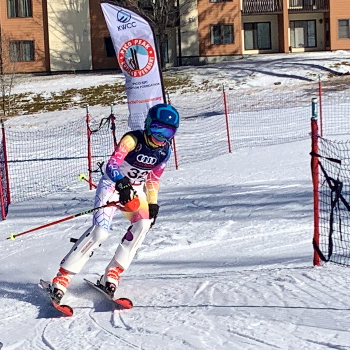 Awesome first race for my niece! Finished 22nd out of 69! #ski #skiracing #slalom #vermont #vara #snow #alpine
