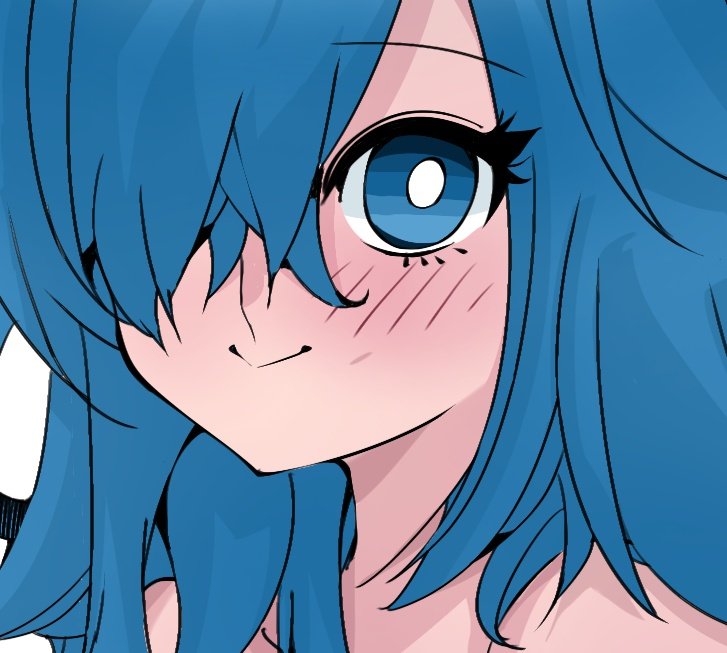 1girl bangs blue eyes blue hair blush close-up closed mouth  illustration images