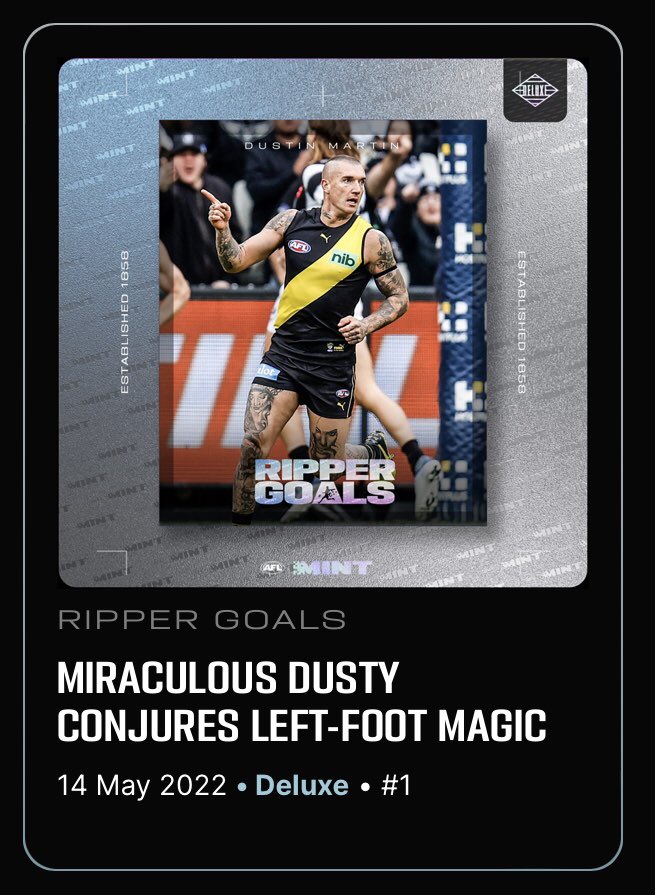Cookie13__'s tweet photo. The biggest addition to date for my @AFLMint collection. A Debut First Mint of one of the greatest to ever do it. 🤩☝️1️⃣ https://t.co/jty1UQN2D9
