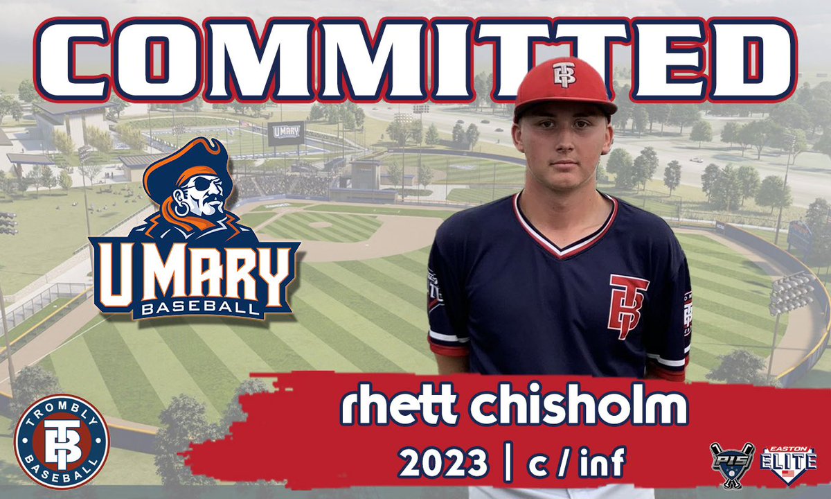 Congratulations to <a href="/ChisholmRhett/">Rhett Chisholm</a> on his commitment to <a href="/UmaryBaseball/">UMARY Baseball</a>! The LH hitting catcher from <a href="/CVHS_Baseball/">Capistrano Valley HS ⚾️ Cougar Baseball ⚾️</a> has been a stud for the <a href="/TromblyTribe/">TromblyTribe</a> the last 3+ years helping us to numerous wins including a National Championship last summer (<a href="/ftrstarsseries/">New Balance 𝗙𝘂𝘁𝘂𝗿𝗲 𝗦𝘁𝗮𝗿𝘀 𝗦𝗲𝗿𝗶𝗲𝘀</a>).