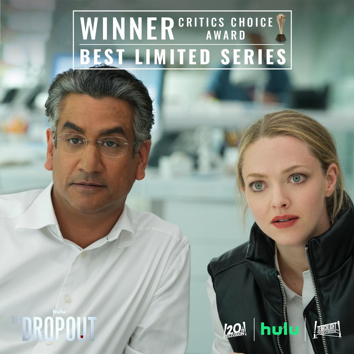 Congratulations to the cast and crew of #TheDropout, this year's #CriticsChoice award winner for Best Limited Series.