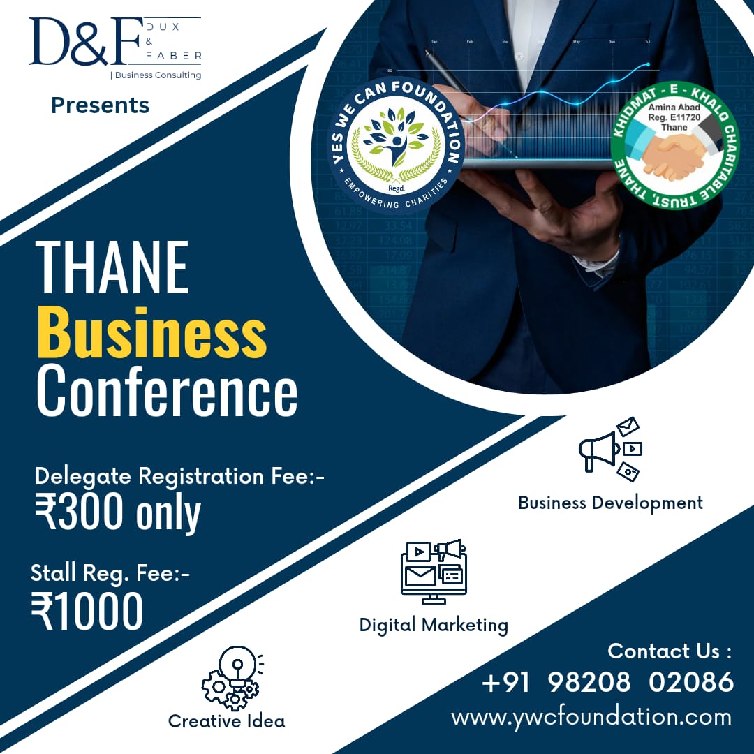 TeamYWCF's tweet photo. @TeamYWCF Organises Thane Business Conference Cum Exhibition 2023.
Participate As a Delegate for Business Sessions &amp; Networking.

▪︎Inter College Competition on Business Ideas 💡
▪︎New Products Launch.
▪︎Felicitation Ceremony for Successful Business in the City &amp; Many More. https://t.co/OzUAYoqlcP
