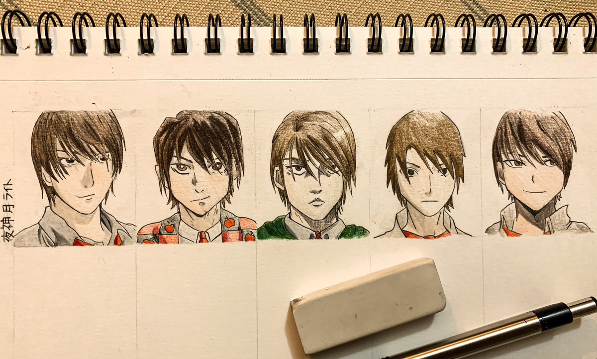 anikasaph's tweet photo. saw this cool challenge on the YouTube where you draw a character reimagined in different anime universes! 
#lightyagami #deathnote https://t.co/WOmNv513e2