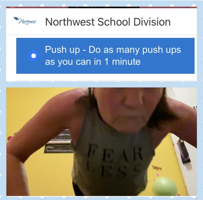 DorvalJennifer's tweet photo. Since it was Sunday I decided to challenge myself with the exercise that I dread the most! Push ups ✅ #nwsdfit #teamNWSD https://t.co/dsq1u1z1gb