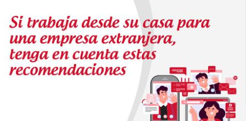Si trabaja 💼 desde casa 🏠 en empresas extranjeras, tenga en cuenta estas recomendaciones. 👉 bit.ly/3X2flkT

#TrabajoSiHay #extranjeros #trabajoencasa #finanzasparatodos #MisFinanzasEnCasa #Recomendaciones