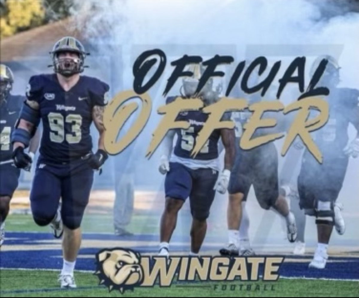 Grateful to have received an offer from Wingate University <a href="/CoachBryanTill/">Bryan Till</a> <a href="/CoachMcSween/">Kemp McSween</a> <a href="/Coach_TKnight/">Coach Knight</a> <a href="/BrianFolkerts/">Brian Folkerts</a>
