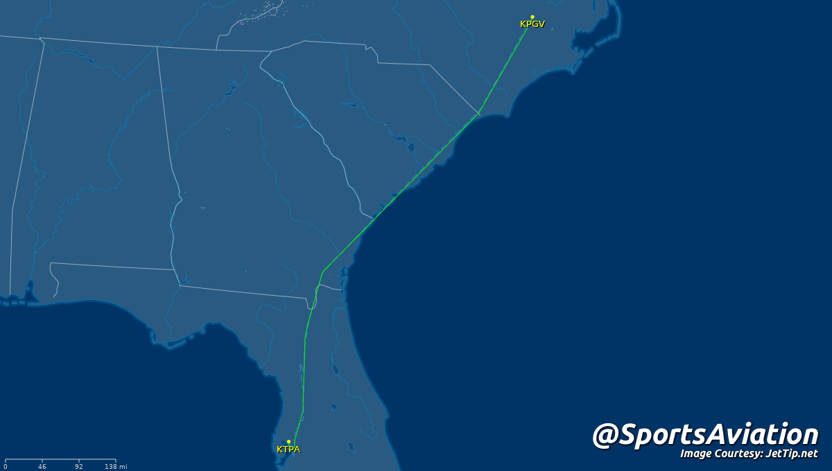 SportsAviation's tweet photo. 🏀 South Florida Bulls (@USFMBB) #US2F
🆚 W @ East Carolina Pirates #ECU #GoPirates #USFvECU
✈️ N814BB | SB20
🛫 PGV - 4:36 pm ET
🛬 TPA - 6:31 pm ET
📡 Tracking: https://t.co/cKhyurGtdM https://t.co/07KFxg3ZWN