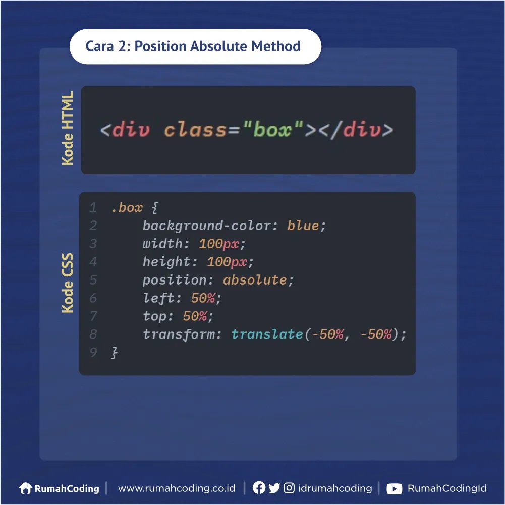idrumahcoding's tweet photo. Hi guys! balik lagi nih ke coding tips, di coding tips kali ini mimin akan membahas mengenai menempatkan element HTML di tengah halaman.
.
#coding #programmer #bahasapemrograman #flutter #Training #Kursus #KursusIT
#TipsAndTricks https://t.co/lgJRGzoNQ2