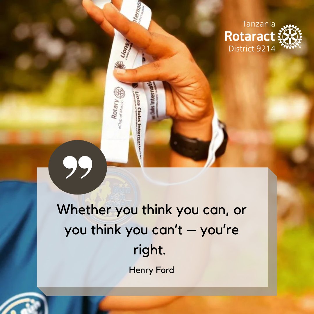 We are a product of our mind, So as we start new week let's be careful with what we think because whether we think we can or can't we are right . No wrong mentality

#ImagineRotary #Rotaracttz #Rotaractthingz #MondayMorning