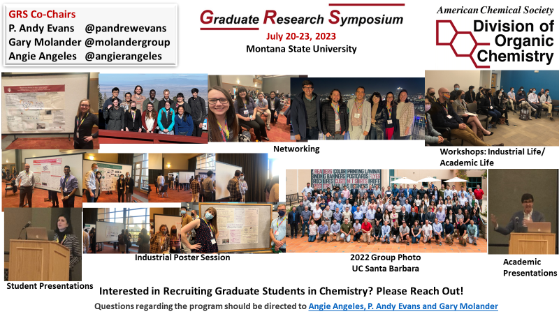angierangeles's tweet photo. Are you recruiting chemists? The GRS provides you the opportunity to showcase your ground-breaking science and meet ~70 of the top grad students in organic chemistry from all over the country in a single location! Reach out to me, @pandrewevans &amp; @molandergroup if interested. https://t.co/Sfy2v64qmH