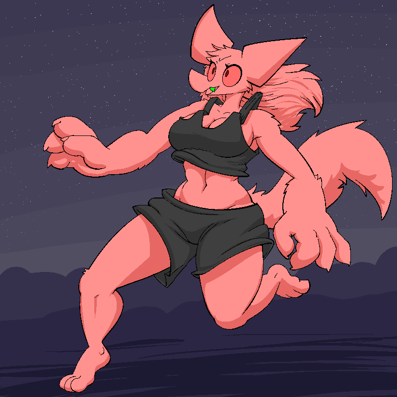 Lagotrope's tweet photo. I have been greatly pressured and pushed into uploading things, so here is another old character, Haydi. She floats and therefore is locked in a perpetual state of looking like she's in the middle of a wonky run animation. https://t.co/Oeq42JsqaP