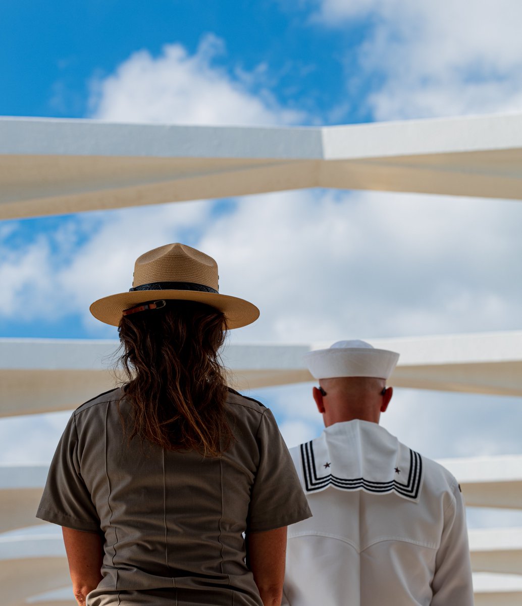#NationalHatDay! When you visit Pearl Harbor National Memorial, the ranger's 'flat hat' and the Navy's white service hat are two of the most iconic hats you’ll see. Both hats are a symbol of each respective service's commitment and dedication to the nation. #PearlNPS #Navy