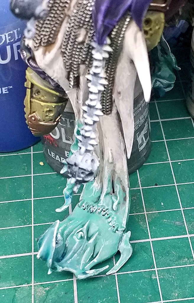 MLC_40k's tweet photo. #hobbystreak day 15. Back to Morty again. Finished the pale cloth and blue mist and made a start on the pipes and tubes. 1 day of highlights and it should be on to the arms. #WarhammerCommunity #warhammer40k #Warmongers #wip #PaintingWarhammer #wepaintminis #paintingminiatures https://t.co/KFTOooZgdG