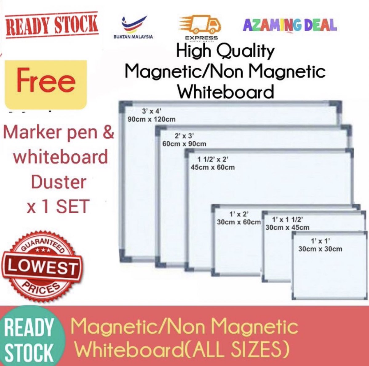 flyfarapart's tweet photo. Hiii, ada tak yg nak beli whiteboard? Kita jual murah2 je. I beli mase tu non-magnetic 60x90cm, around RM45 termasuk shipping (stated di gamba bawah). #whiteboardmurah #areajbsahaja #cikgu #whiteboard https://t.co/GCrlYeBkVC