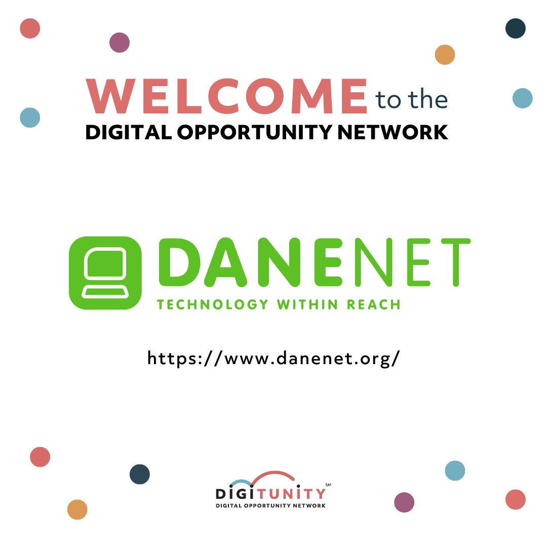 digitunity's tweet image. Digitunity welcomes DANENET to our Digital Opportunity Network. Learn more about Digitunity&apos;s Digital Opportunity Network at digitunity.org/get-involved/d….

#NonProfitNetwork #DaneCounty #AffordableTech #BridgeDigitalDivide
