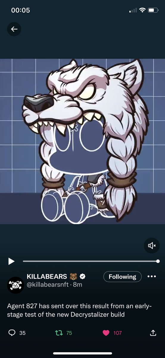 0xCHINOX's tweet photo. This is an awesome wolf head @MemoAngeles_KB 
Lovin it!!! 🙃🔥🧸👉@killabearsnft 

#NFT #KillaWay #WeLikeTheBears #killafam #killaverse #killacubs #killabears #ETH #killatrait #killabit #killalab #NFTcollections https://t.co/g83ZVInDAc
