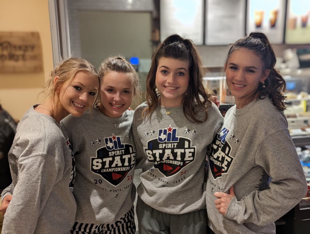 CiaraHays2025's tweet photo. I am so proud and blessed to be a part of the 2022-2023 LHS cheer squad. This year was the first year Llano has EVER participated in UIL spirt cheer at state. We not only made it to the finals, but also revived 12th place! #LHScheer #stingem @HighLlano https://t.co/CMK8z3rGrr