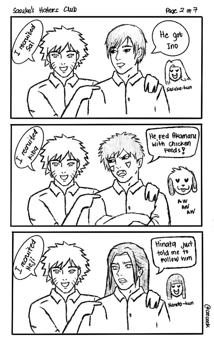 CeeCeeK's tweet photo. Sasuke’s Haters Club 1/2 
#naruto #sasuke #kiba #rocklee #neji #shikamaru #temari #gaara #kankuro #shikatema #sasunaru #Narusasu https://t.co/sD8T9ZY7pI