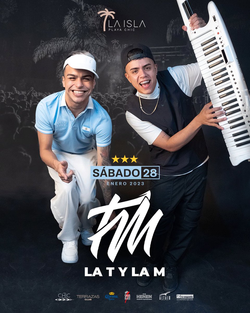 ¡El evento del verano! 🌴🚀

SORTEO EXPRESS #LaTyLaM

RETUITEÁ ESTE TWEET Y PARTICIPÁ POR 5 TICKETS 🤩

Sábado 28 de enero, le mandamos cuuuumbia perro 🐕 

¡Ya tenemos entradas disponibles!

Early tickets a $1900. Conseguilos acá 👇🏻

laislatickets.com.ar