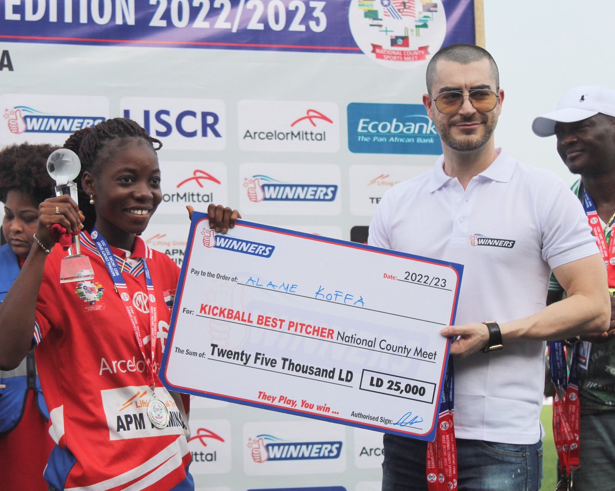 lib_countymeet's tweet photo. Nimba County’s Alane Koffa won the 2022-23 #NCSM Kickball 𝗕𝗲𝘀𝘁 𝗣𝗶𝘁𝗰𝗵𝗲𝗿 award. https://t.co/09XsXixI2N