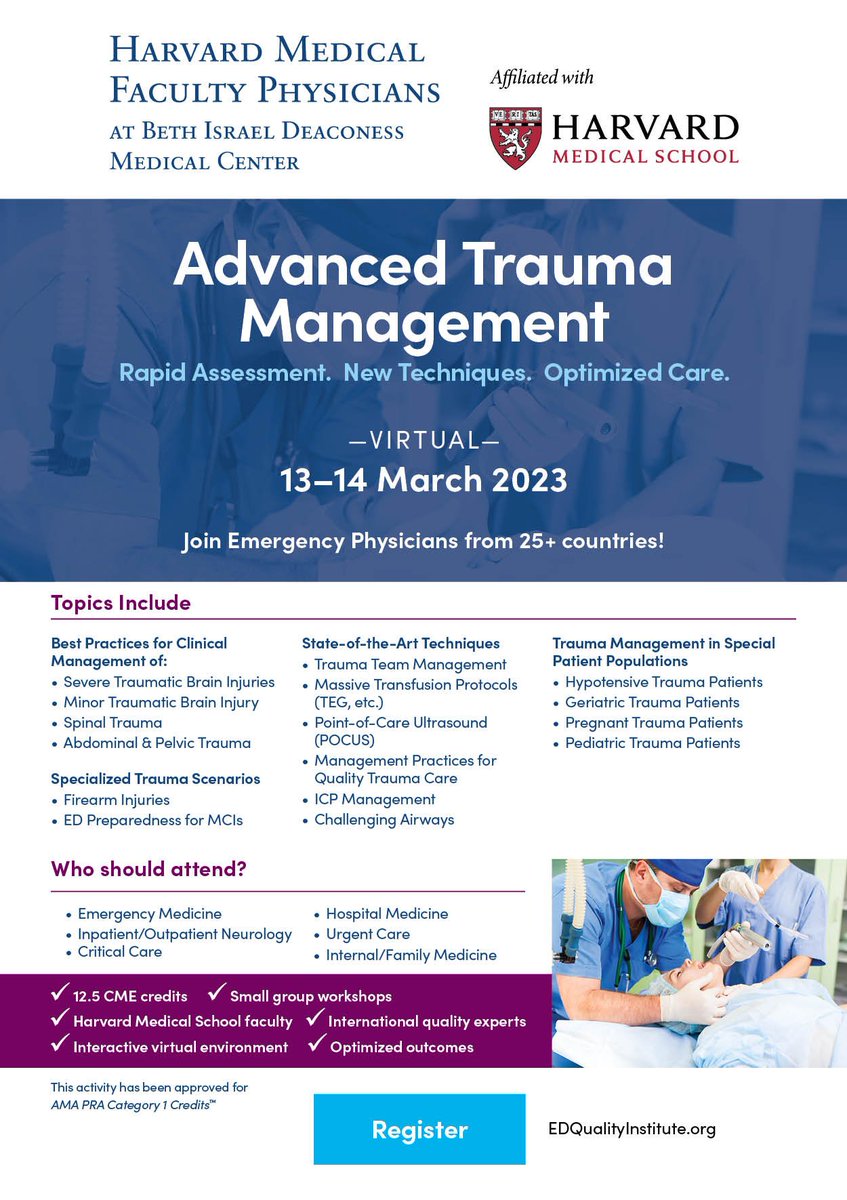 Matt Bivens, MD (@matt_bivens) on Twitter photo March 13-14 virtual trauma course!
edqualityinstitute.cventevents.com/event/71e68830… March 13-14 virtual trauma course!
edqualityinstitute.cventevents.com/event/71e68830…