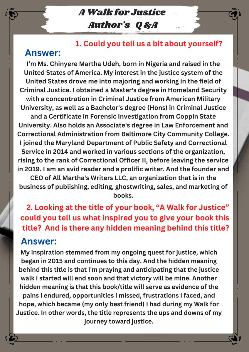Allmarthas's tweet photo. A Walk for Justice" author's paper interview

What is your own personal walk for Justice? Grab a copy of our book today on Amazon.

#AmericanRead #ukbookstagra #bookloversofinstagra #canadianbookstagram #audiolibrar #AudioReader #bahamasbook #mauritiusbusiness #audiobooklove https://t.co/SzgeKYmBYV