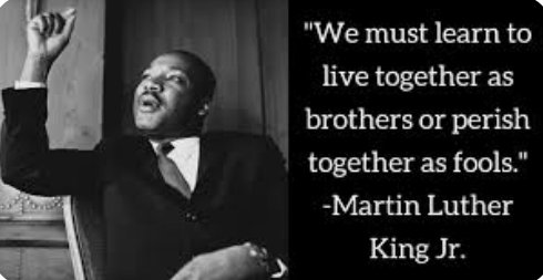 Let's remember what we are celebrating tomorrow and be better because of it.  Thank you, Mr. King.  #MartinLutherKingJr #MLKDay2023