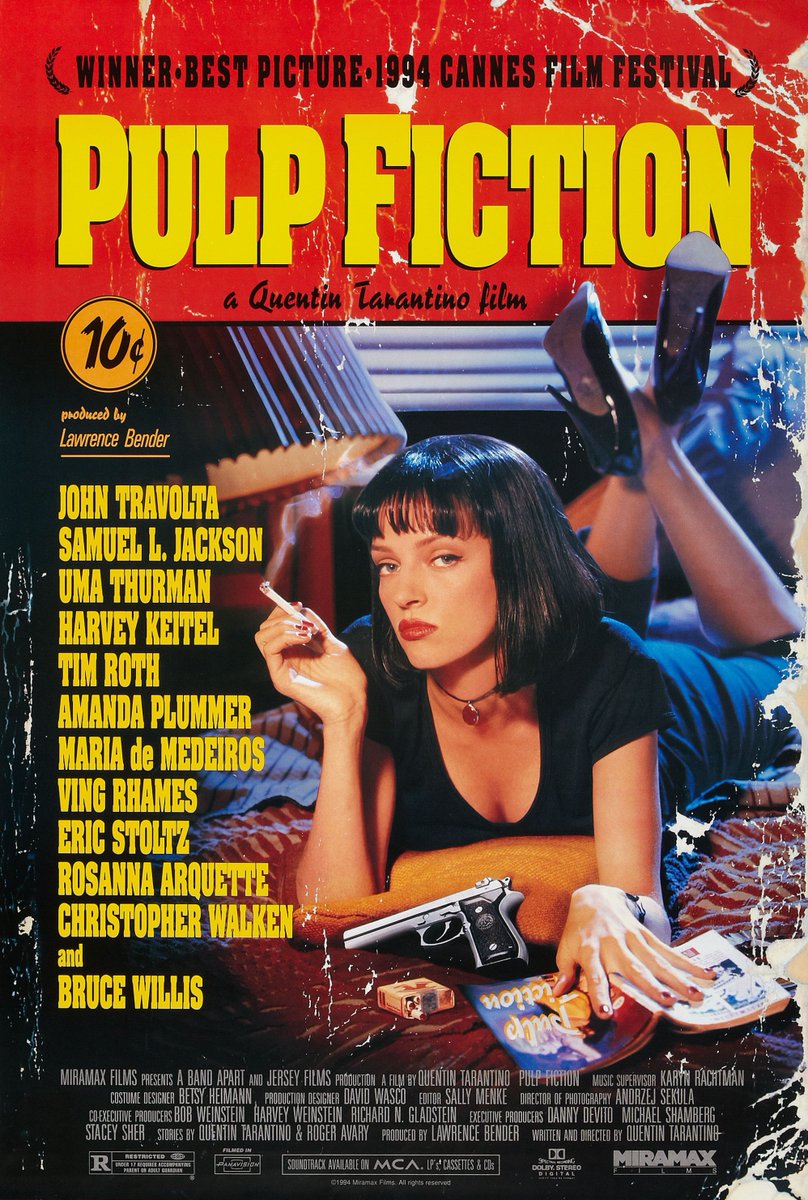 IconicKeyart's tweet image. Creative Director/Art Director: James Verdesoto
Art Director/Designer: Tod Tarhan | Pulp Fiction | 1994

#movieposter #movieposterart #posterdesign #graphicdesign #TarhanCreative #PulpFiction #Quentintarantino #JohnTravolta #UmaThurman #SamuelLJackson #AmandaPlummer #timroth