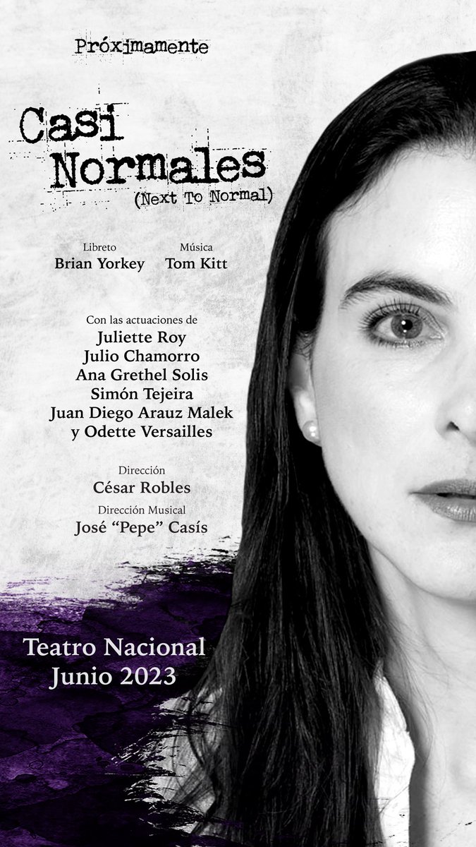 Este 2023 regreso a hacer lo que más amo en esta vida, interpretando a Diana Goodman en la puesta en escena de CASI NORMALES en el Teatro Nacional. 💜