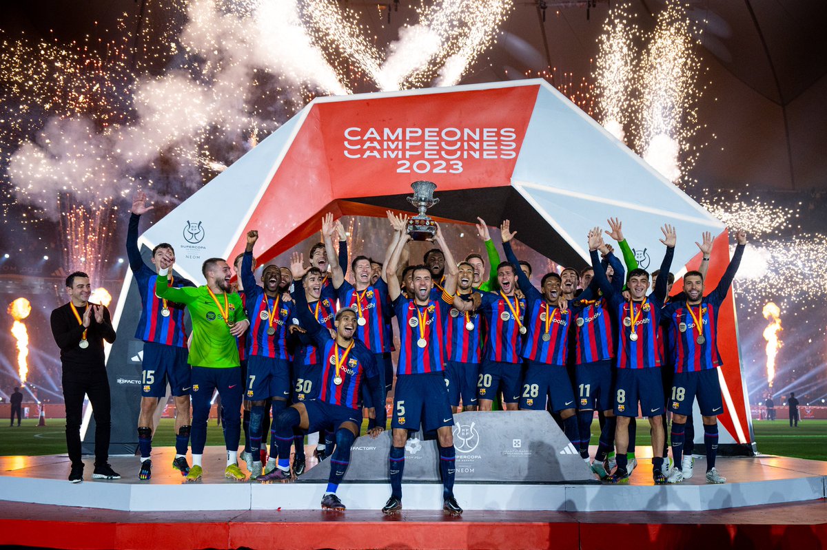 ¡Felices sueños, culers! 😍🏆 #SuperSupercopa #FCBarcelona