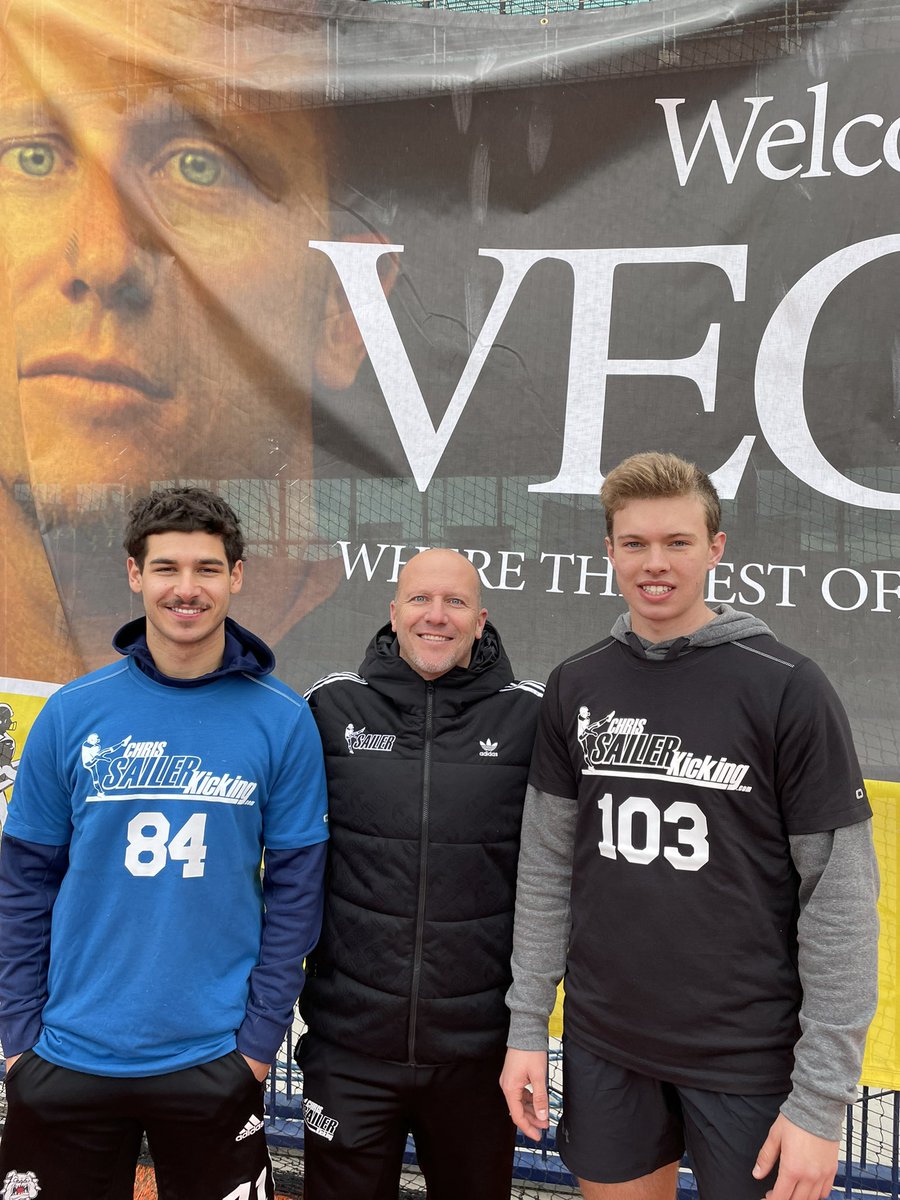 Huge congratulations to your 2023 Chris Sailer Kicking Vegas XLI National Champions… Kicking: Andre Meono (TR, CA) &amp; Punting: Sam Dubwig (2024, AR). Phenomenal Job! See you all at Vegas XLII (May 6-7, 2023). #TeamSailer