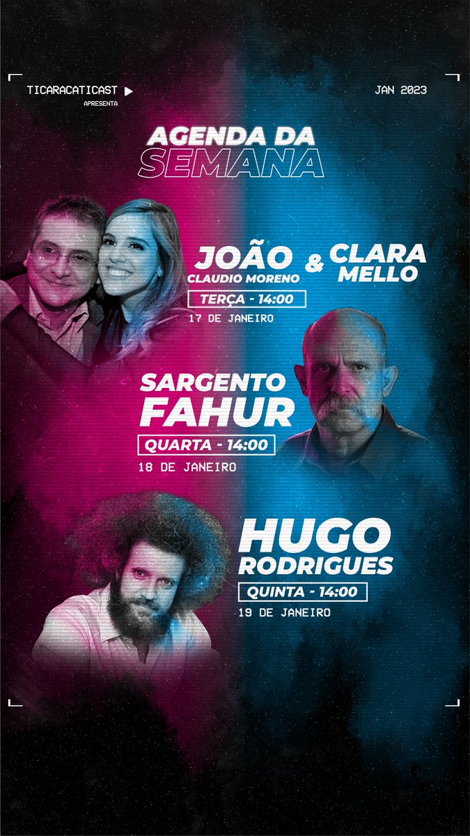 ticaracaticast's tweet photo. Essa semana tem humor, histórias e muito conhecimento dos nossos convidados especiais! 

Curtiram? 😎 

#Ticaracaticast #JoaoClaudio #ClaraMello #sargentofahur #hugorodrigues https://t.co/N3yOw0BPhF