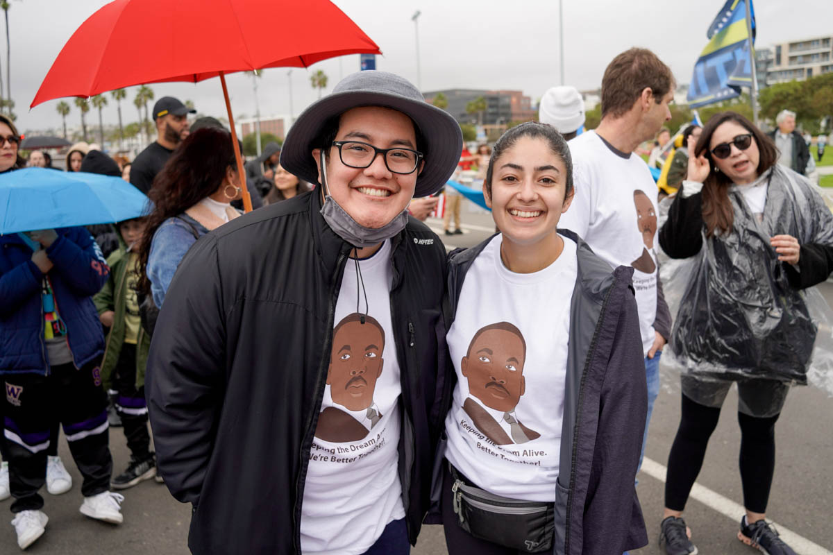 The rain wasn't going to stop us!

The Grossmont-Cuyamaca Community College District was honored to participate in the Dr. Martin Luther King Jr. Parade. Both colleges and the district marched on Harbor Drive in Downtown San Diego to honor and celebrate the legacy of Dr. King.