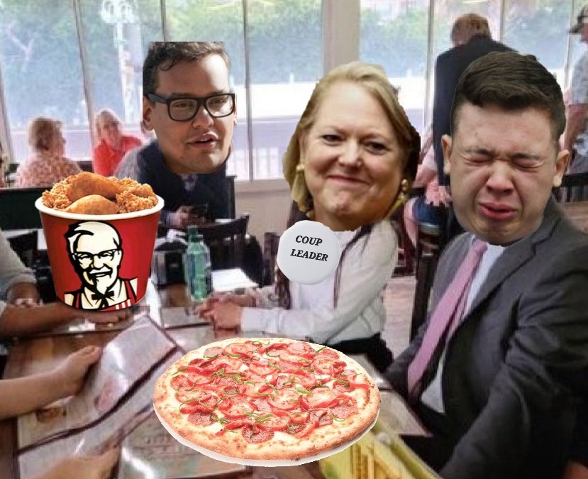#GeorgeSantos, #GeorgeSantosMustResign, with dinner guests #GinniThomas y #KyleRittenhouse, #KyleRottenhouse(as soon as #KillerKyle can stop weeping) This is the #GOP intelligencia, the creme de la creme. #GOPGroomers #TrumpTaxReturns #TrumpIsDone #ClarenceThomas RESIGN TODAY!!