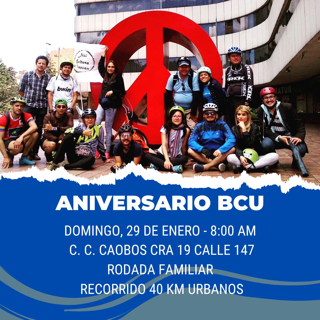 biciculturalu's tweet photo. ¡Aniversario BCU! Ven y celebra con nosotros el 8vo aniversario del colectivo con una rodada a la exposición escarabajos en la Biblioteca Luis Angel Arango. 
Recuerda traer tu bicicleta en buen estado, casco, hidratación, kit de despinche y la mejor actitud para la actividad. https://t.co/SN2LBFqMRE