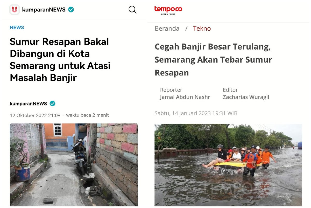 Makin terbukti kebijakan Anies visioner, pemkot Semarang tiru sumur resapan 

Buzzer bakal kejang-kejang baca ini.. retweet keras gaes!! tekno.tempo.co/read/1679594/c…