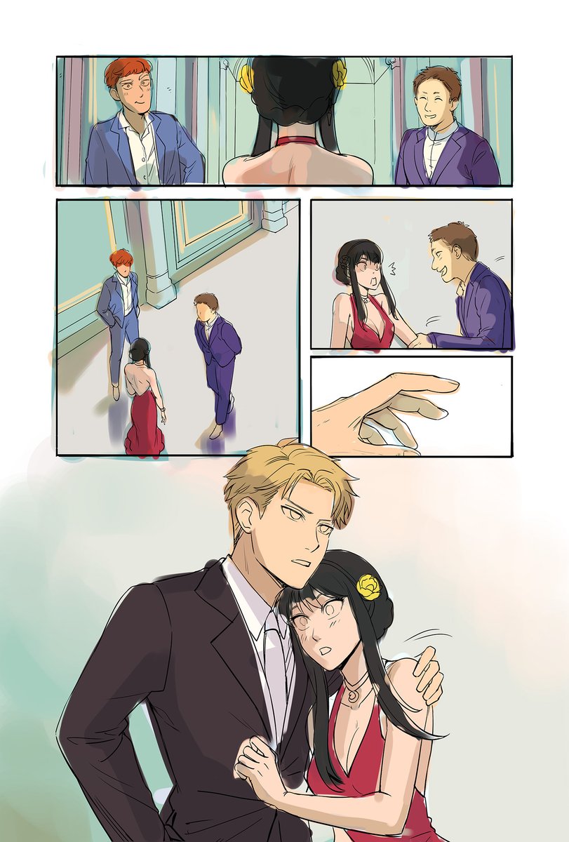 protective husband #SPY_FAMILY 
unfinished twiyor comic I made in june 2022
lines done + color rough 