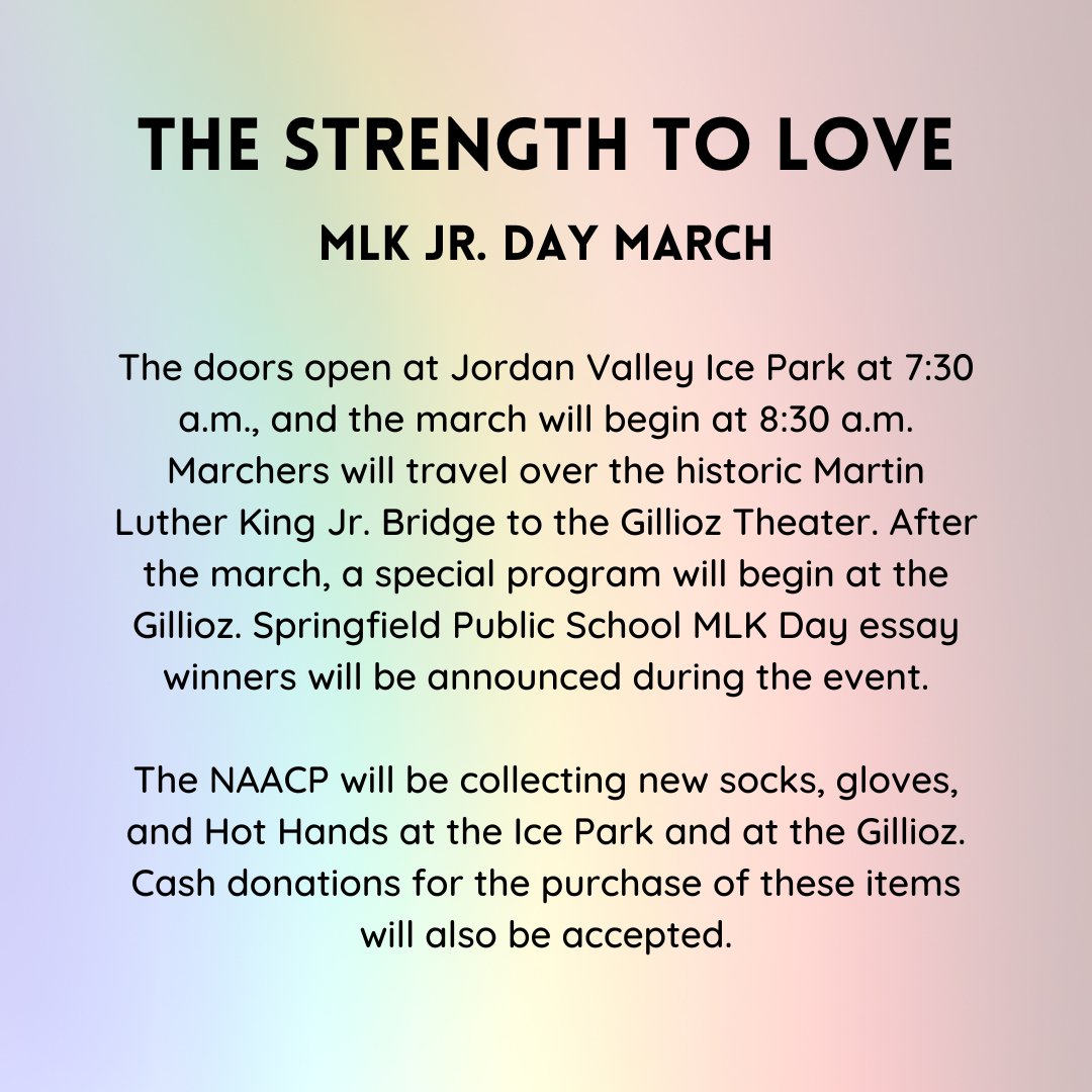 trinitysgfpcusa's tweet image. Tomorrow morning, the Springfield NAACP will be hosting its 16th annual march to honor Martin Luther King Jr.