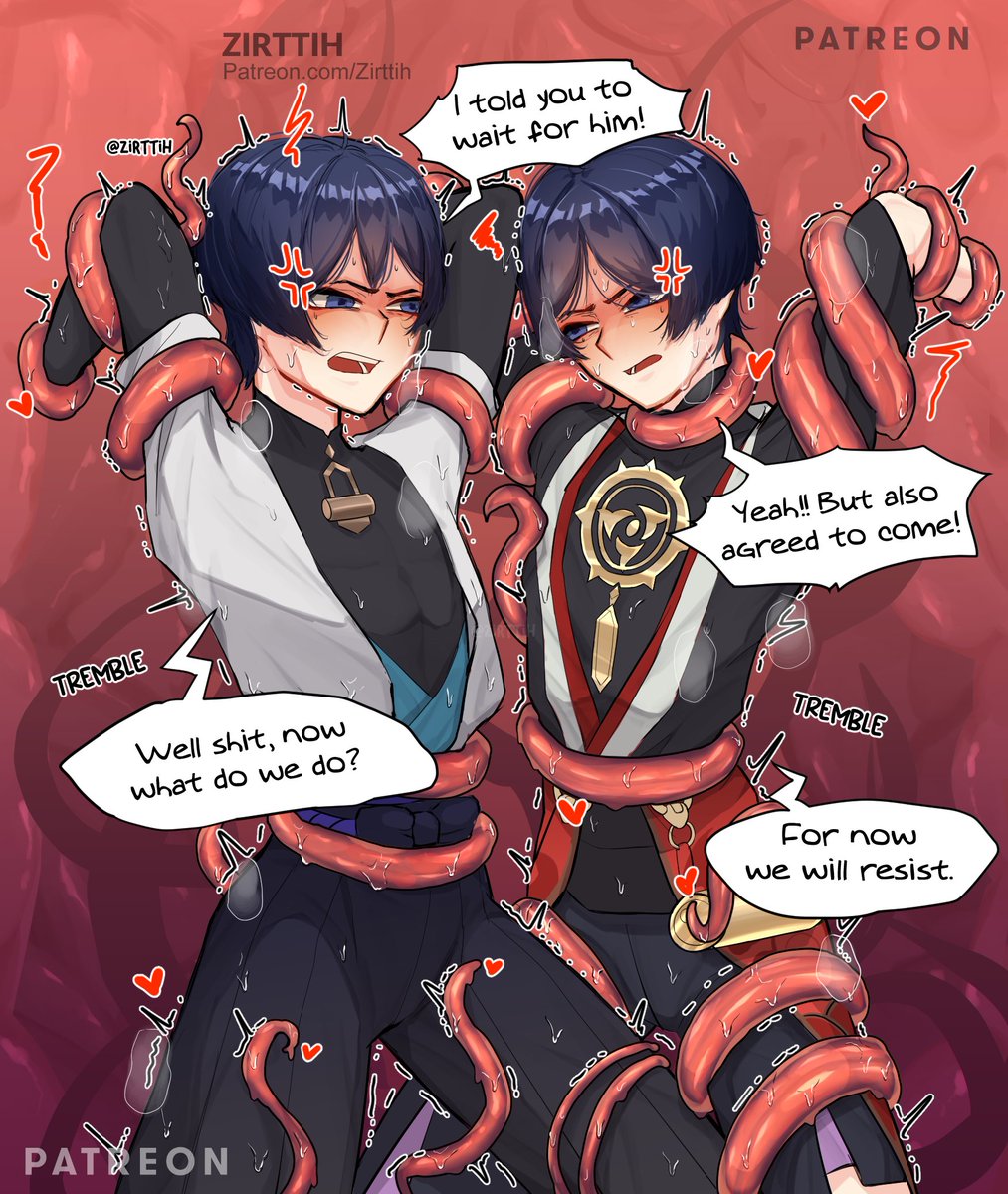 Zirttih's tweet photo. 🔞NSFW Scaramouche + Wanderer x ❗Tentacles

They tried to make a commission without the help of the traveler 😳
They should have read the instructions before running into their enemy 😔

Thank you for your support! 💕🥰✨
https://t.co/BoGN7VuIkr https://t.co/MqtSXUx6vc