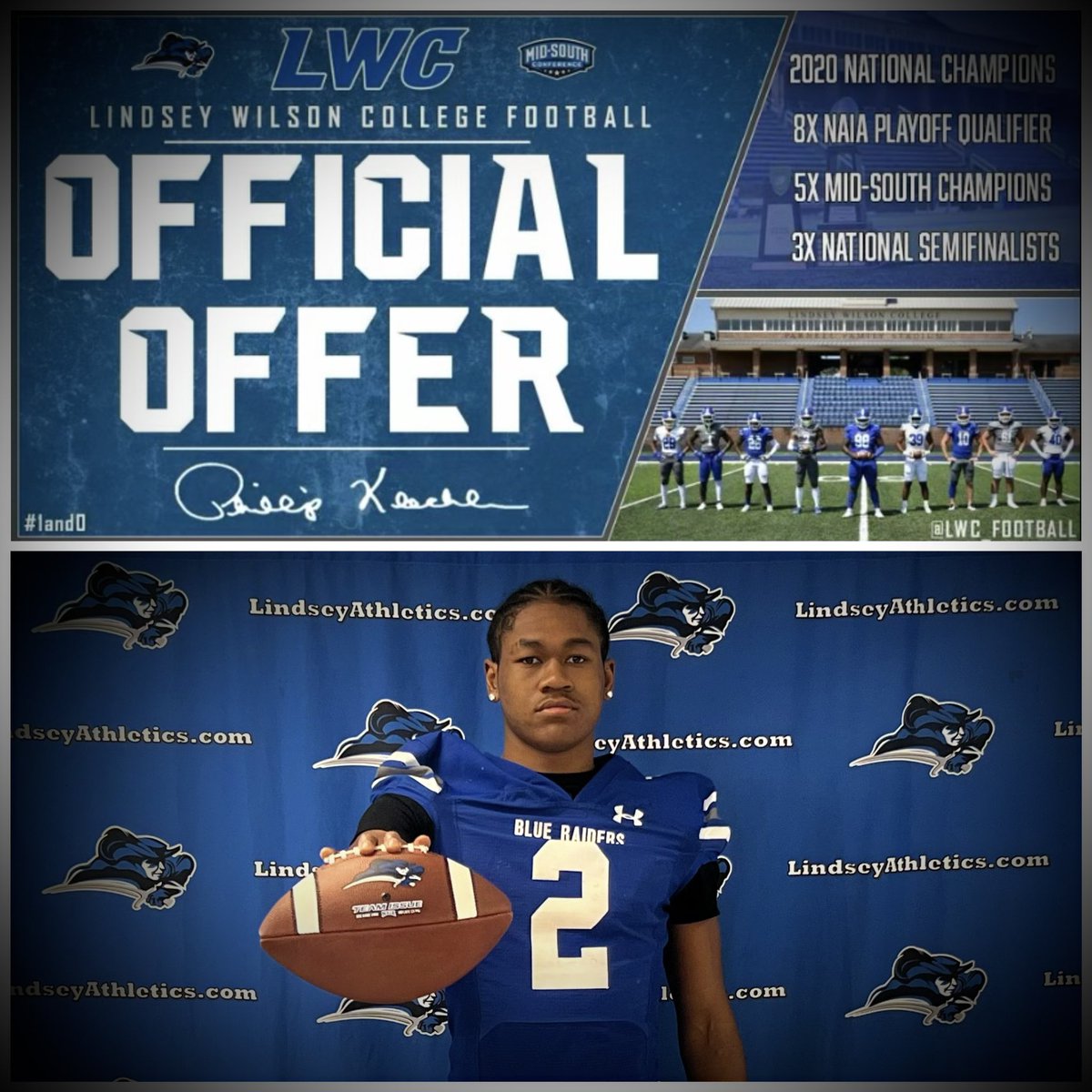 CalhounJalil's tweet photo. #AGTG After a great visit at @LWC_Football and conversation with @aye_coachlawson I am blessed to receive an Official Offer from @LWC_Football. #1and0 @CoachKleckler @_CoachGonzLWC @CoachMWright @BethesdaBlazers @AntwainTurner @CoachJWellsNCSA https://t.co/EZblb6AyF6