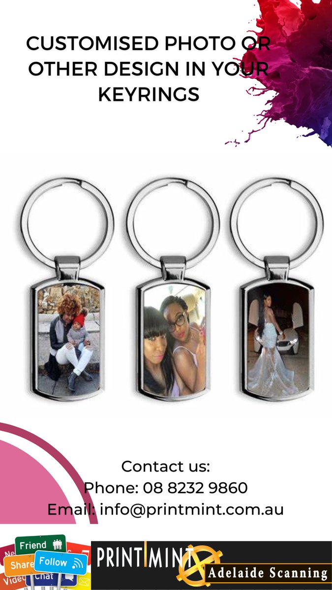 Print_Mint01's tweet photo. Are you looking for customised keyrings with photos or any other design on your keyring for you or your loved ones?
Contact us :
Phone: 08 8232 9860
email: info@printmint.com.au
#commercianprinting #digitalprinting #sublimation #customisedcushions #customisedmug... https://t.co/ZU8rt6dMO3