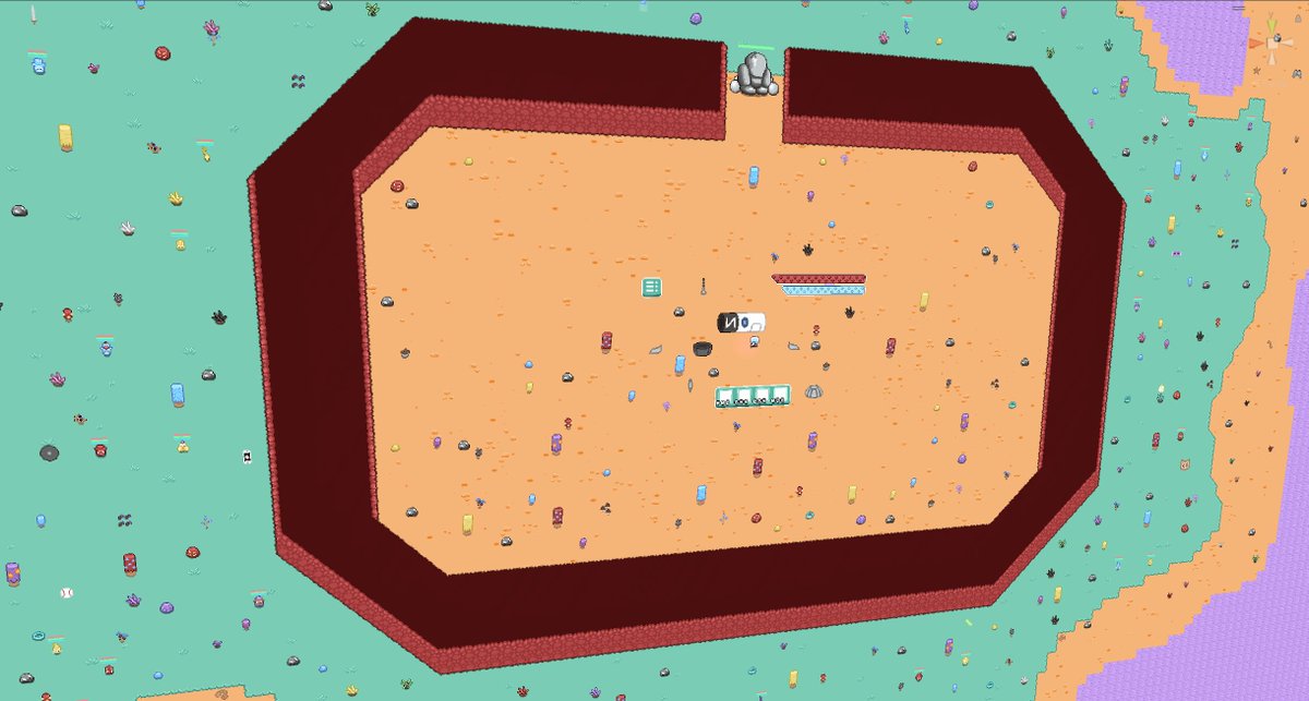 Here's a sneak peek of the map for the free demo I'm releasing next week for my upcoming game Nanoplanet! Follow me for more details on how to play! #screenshotsaturday #screenshotsunday #unity #madewithunity #gamedev #indiedev #pixelart #unity2d #gamedevelopment #IndieGameDev