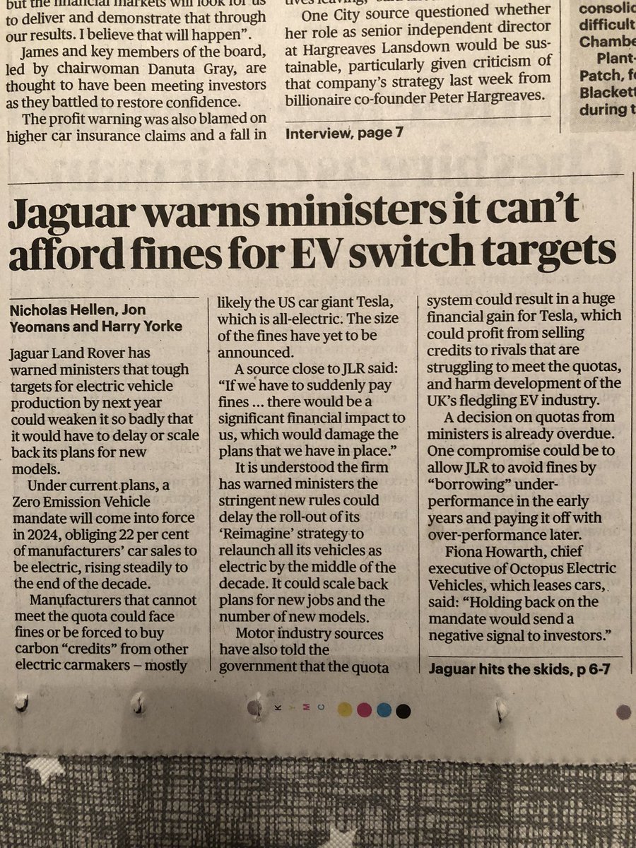 Total insanity, driven by idiots. When will this absurdity end? Govt mandating to businesses what they should produce? Absolutely ludicrous bullshit. EV’s aren’t Green in any case & Infrastructure isn’t there. Politicians have gone insane! #ClimateScam #Jaguar #TheSundayTimes