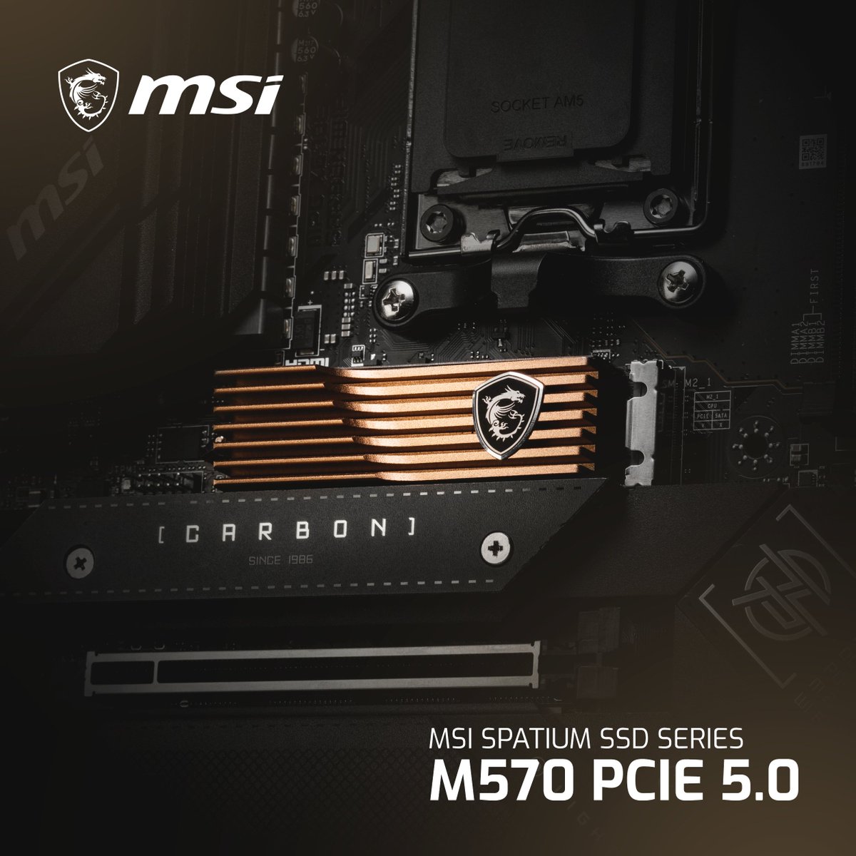 AustraliaMSI's tweet image. Get record shattering speed and performance with the all-new #MSI #SPATIUM M570 PCIe 5 SSD. Delivering an epic 12,000MB/s read + 10,000MB/s write speed with up to 4TB storage, load games, transfer files and minimise system latency faster than ever: msi.gm/SPATIUMGen5 🚀