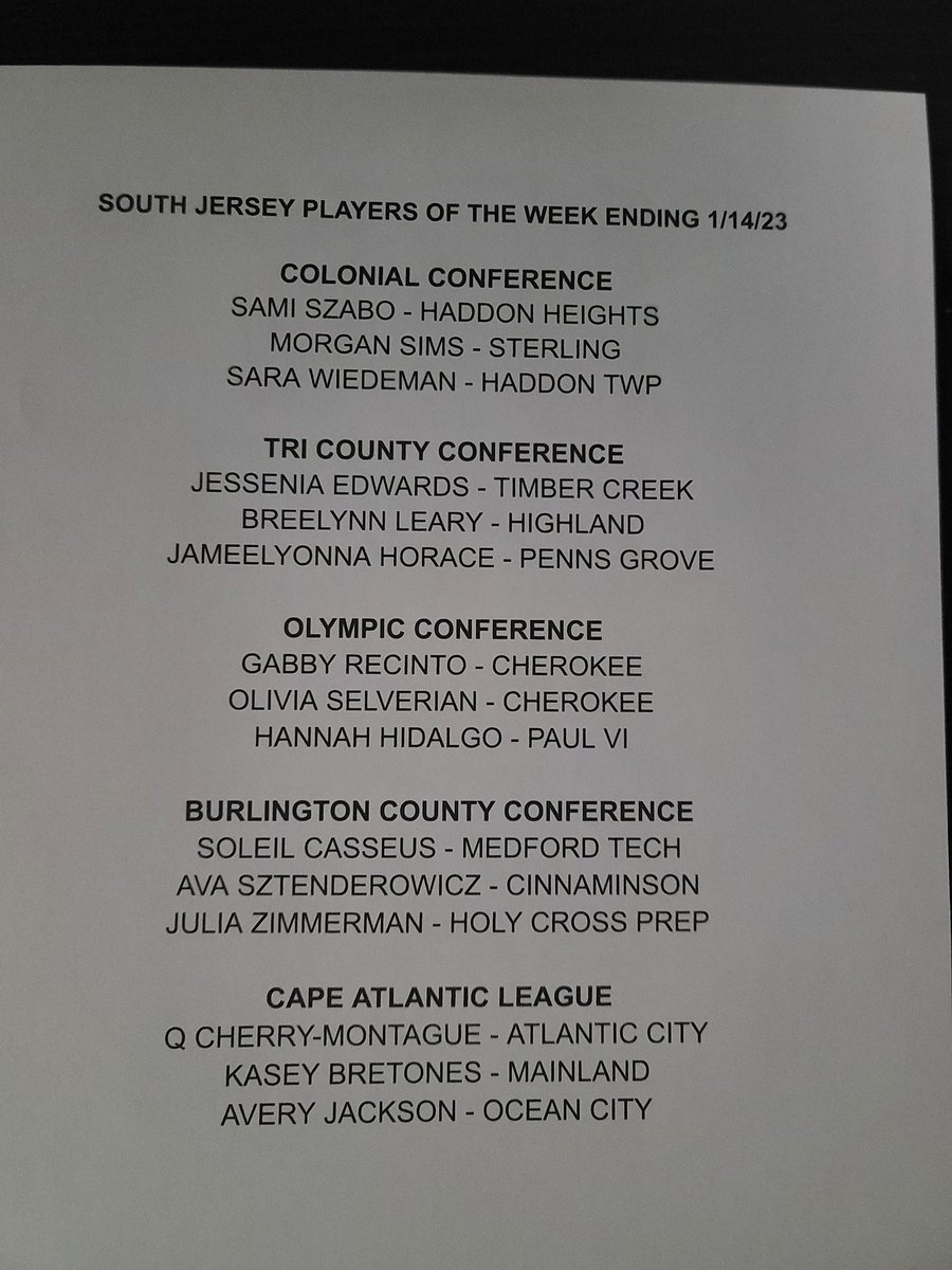 Thesjibt's tweet photo. SOUTH JERSEY PLAYERS OF THE WEEK ENDING 1/14/23 https://t.co/PZ4XnHHlOE